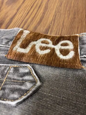 Lee 그레이 스트레이트 데님 32인치 셀비지, big 버튼, 레어 패치