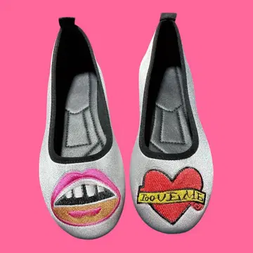 플랫슈즈 26cm 실버