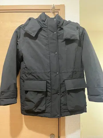 유니클로 여성용 하이브리드 다운 코트 블랙 S