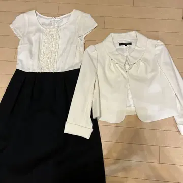 원피스 수트 프릴 블랙, 화이트 자켓 포함 9호