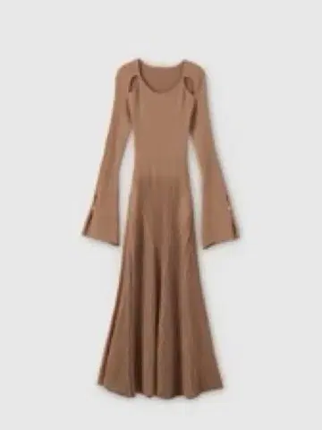 EMIY ISTOIRE 리브 니트 플레어 원피스 MOCA