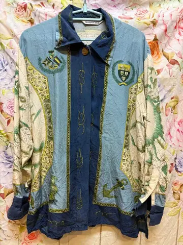 빈티지 vintage 구제 의류 도안 긴팔 셔츠