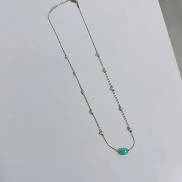 터콰이즈 비즈 포함 실버 목걸이