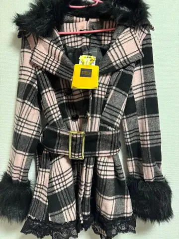 STLLA 코트 체크 핑크 블랙 히메갸루 갸루 ageha