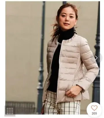 RUIRUE BOUTIQUE 스트레치 다운 자켓 핑크 베이지