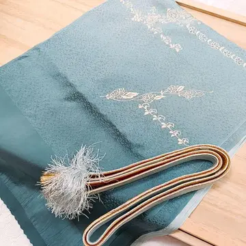 37 허리띠 오비 장식 천 세트 청록색 고급