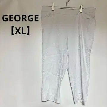 1점만 GEORGE [ XL ] 화이트 캐주얼 팬츠 여름 하프 팬츠