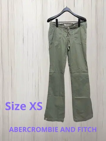 아바크롬비&피치 올리브 그린 카고 팬츠 로우라이즈 XS