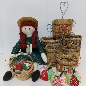 컨트리 빨간 머리 앤 인형과 바스켓 세트