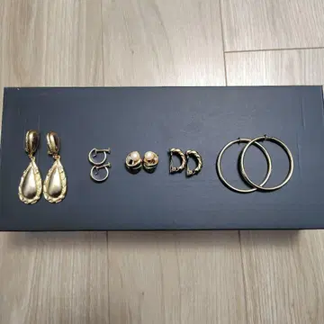 골드 드롭형 펜던트 귀찌 등 5종 5페어