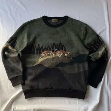 레어 00s 울 니트 스웨터 그린 그런지 Y2K 구제 의류 레트로