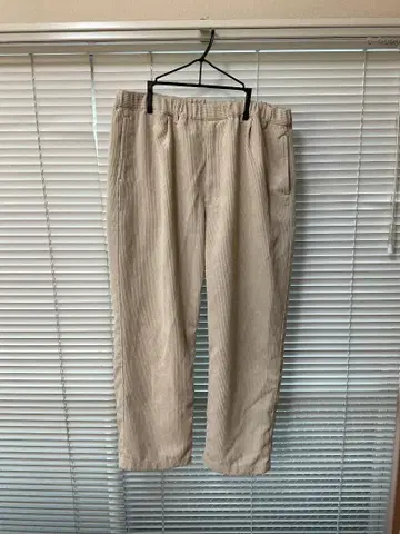 무인 화이트 코듀로이 팬츠