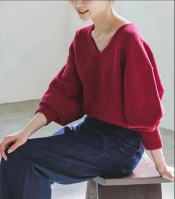 noble CA/W 숏 V 풀오버 보르도