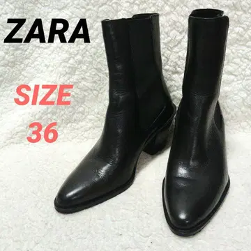ZARA 자라 여성용 사이드 고어 부츠 블랙 스틸레토 23cm