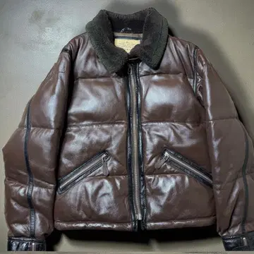 M AVIREX B-3 가죽 다운 자켓 브라운 플라이트 자켓