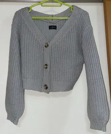 에블린 evelyn 그레이 숏 기장 니트 가디건