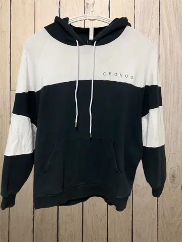CRONOS 후드티 XL 블랙/화이트