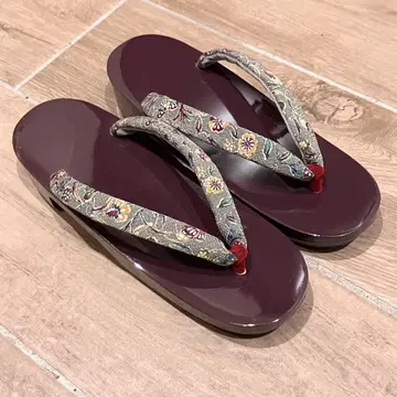 도색 일본 나막신 와인 레드 홍형 하나오