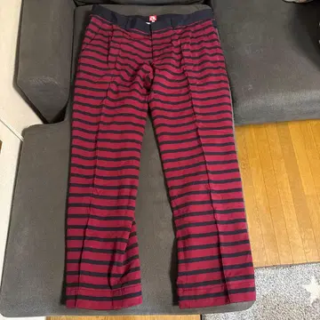 아르치비오 남성용 골프 팬츠 빨간색과 검은색 스트라이프 사이즈 50