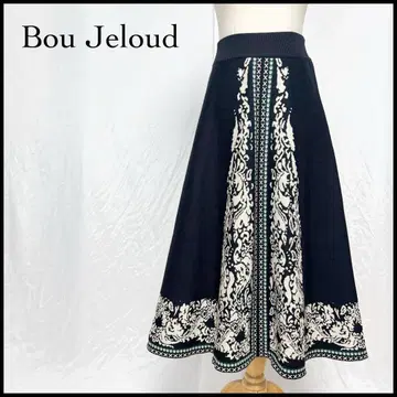 [ 미사용에 가까움 ] 부즈루드 롱 니트 스커트 플레어 스커트 블랙