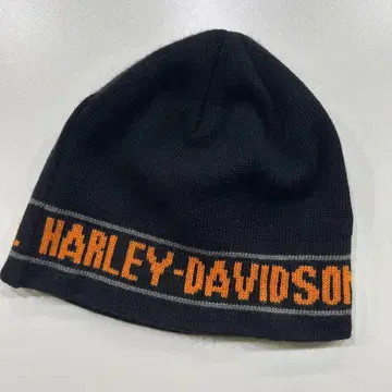 Harley-Davidson 니트 모자 블랙 오렌지