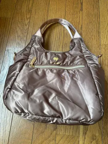 브라운 나일론 숄더백