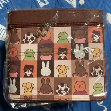 미피 거울 포함 화장품 박스 메이크업 박스 브라운