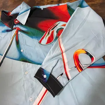 Dezzn 디자인 셔츠 긴팔 그래픽 멀티 컬러