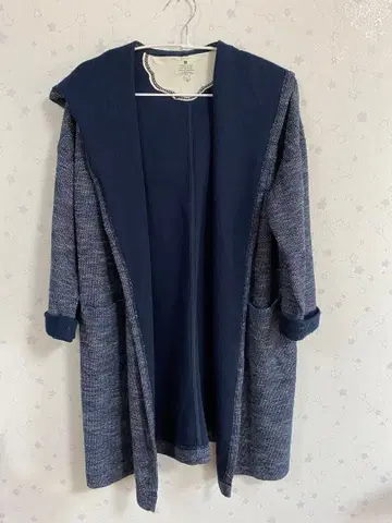 drug store's fu-ai 네이비 후드 부착 롱 코트