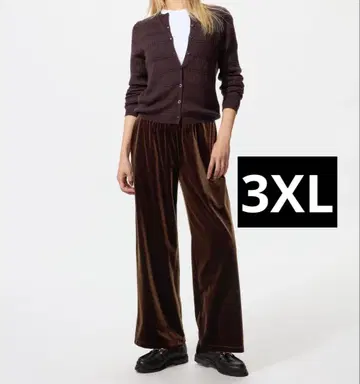 새상품 부착 유니클로 소프트 벨로아 이지 팬츠 3XL 다크 브라운