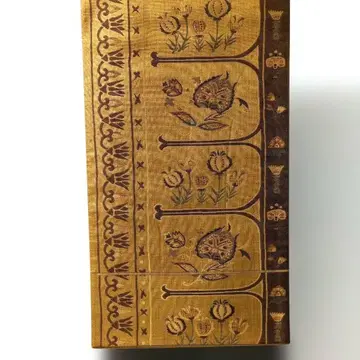 꽃무늬 자수 브라운 후쿠로 오비