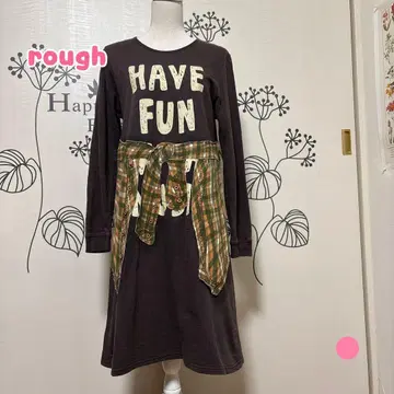 40 러프 rough 그레이 허리에 셔츠를 두른 듯한 흉내 원피스