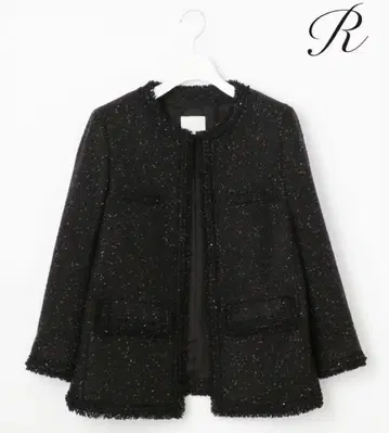 컨디션 최상 23구 R 컬러 트위드 자켓 블랙 40