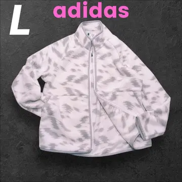 L ] 아디다스 골프 플리스 자켓 화이트 따뜻한 adidas