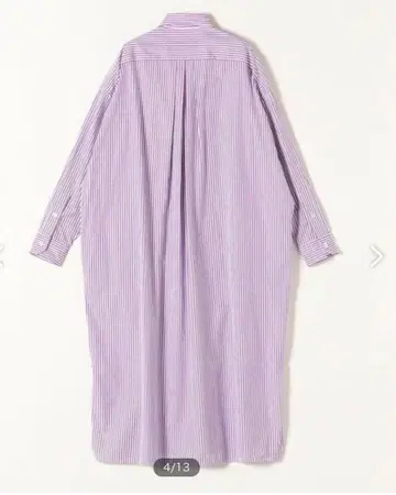 TICCA 롱 셔츠 원피스 스트라이프 퍼플 티카