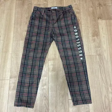 러셀노 속기모 체크 무늬 팬츠