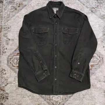 Duluth Trading 그린 짙은 녹색 플란넬 셔츠