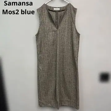 사만다 모스모스 블루 울라이크 체크 오버롤 스커트 SM2