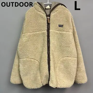 OUTDOOR 보아 후드티 자켓 베이지 L