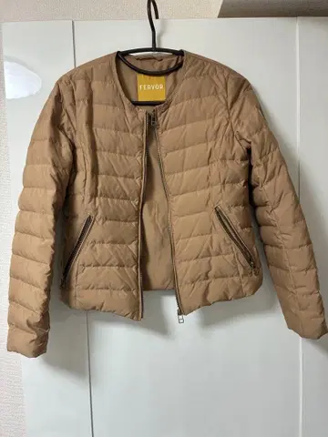 fervor 페이버 숏 다운 자켓 카멜