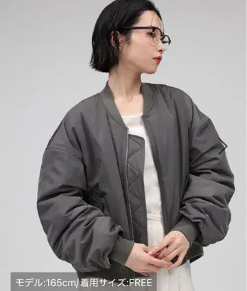 [ 택 포함 미사용 새상품 ] Babylon 숏 MA-1 차콜 그레이