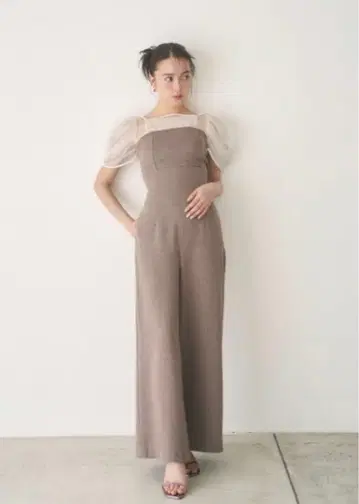 SNIDEL 허리 레이스업 베어 올인원