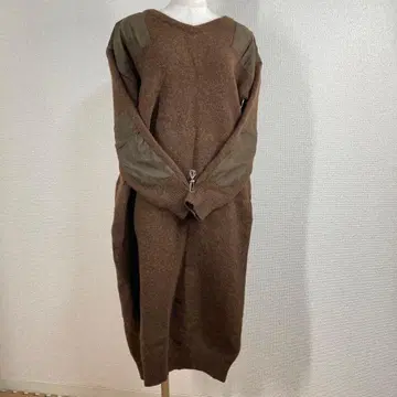 저널 스탠다드 어깨, 팔꿈치 패치 롱 두꺼운 니트