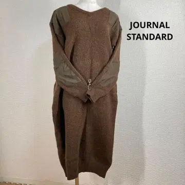 저널 스탠다드 어깨, 팔꿈치 패치 롱 두꺼운 니트