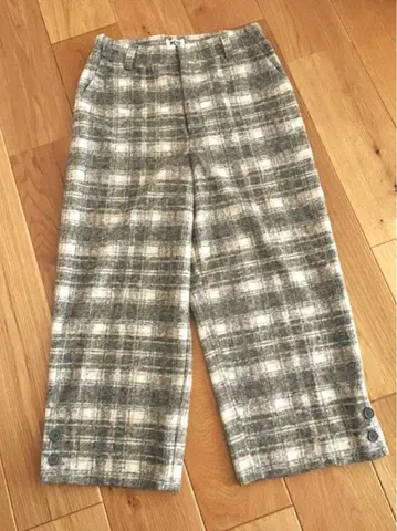 [ 미사용 ] JIZZO 와이드 팬츠 체크 무늬 L