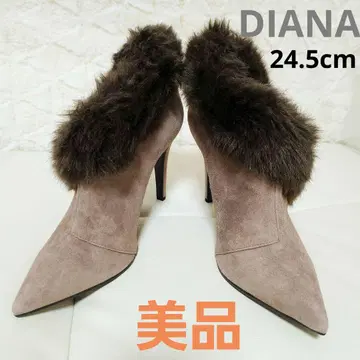 [ 새상품급 ] DIANA 퍼 달린 스웨이드 숏부츠 24.5cm