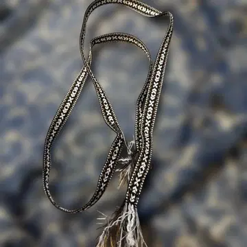 Mika Okan 기하학 패턴 벨트 약 128cm