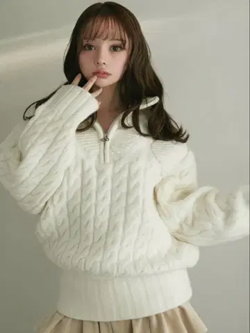 andmary Heart loose knit white