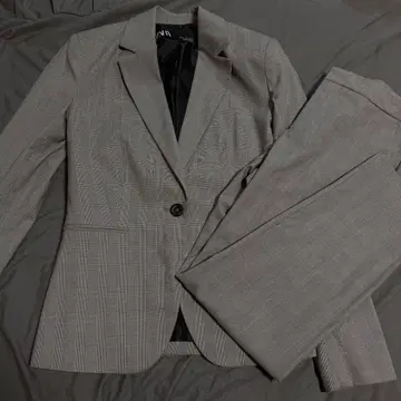 ZARA 그레이 체크 수트