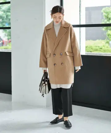 STYLE DELI LUXE 미들 기장 리버 P 코트 카멜